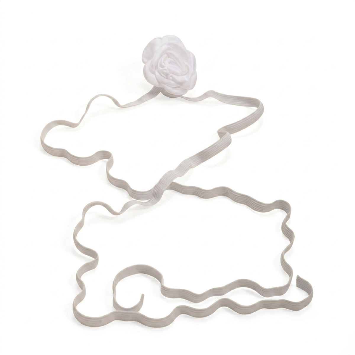 White Flower Wrap Anklet with elastic band details | JL7408-01 | image 1