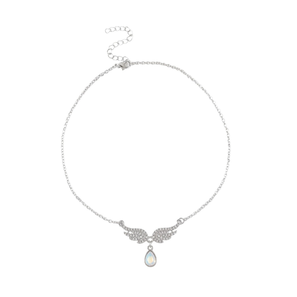 Silver-Tone Zircon Wing Necklace with zinc-alloy hardware | NA615-01 | image 1