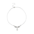 Silver-Tone Zircon Wing Necklace with zinc-alloy hardware | NA615-01 | image 1