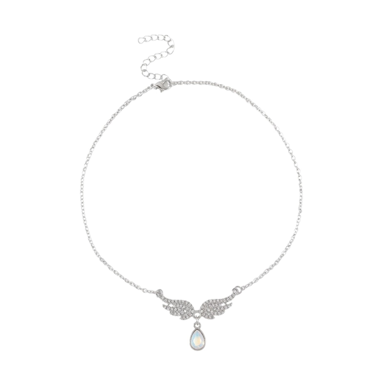 Silver-Tone Zircon Wing Necklace with zinc-alloy hardware | NA615-01 | image 1