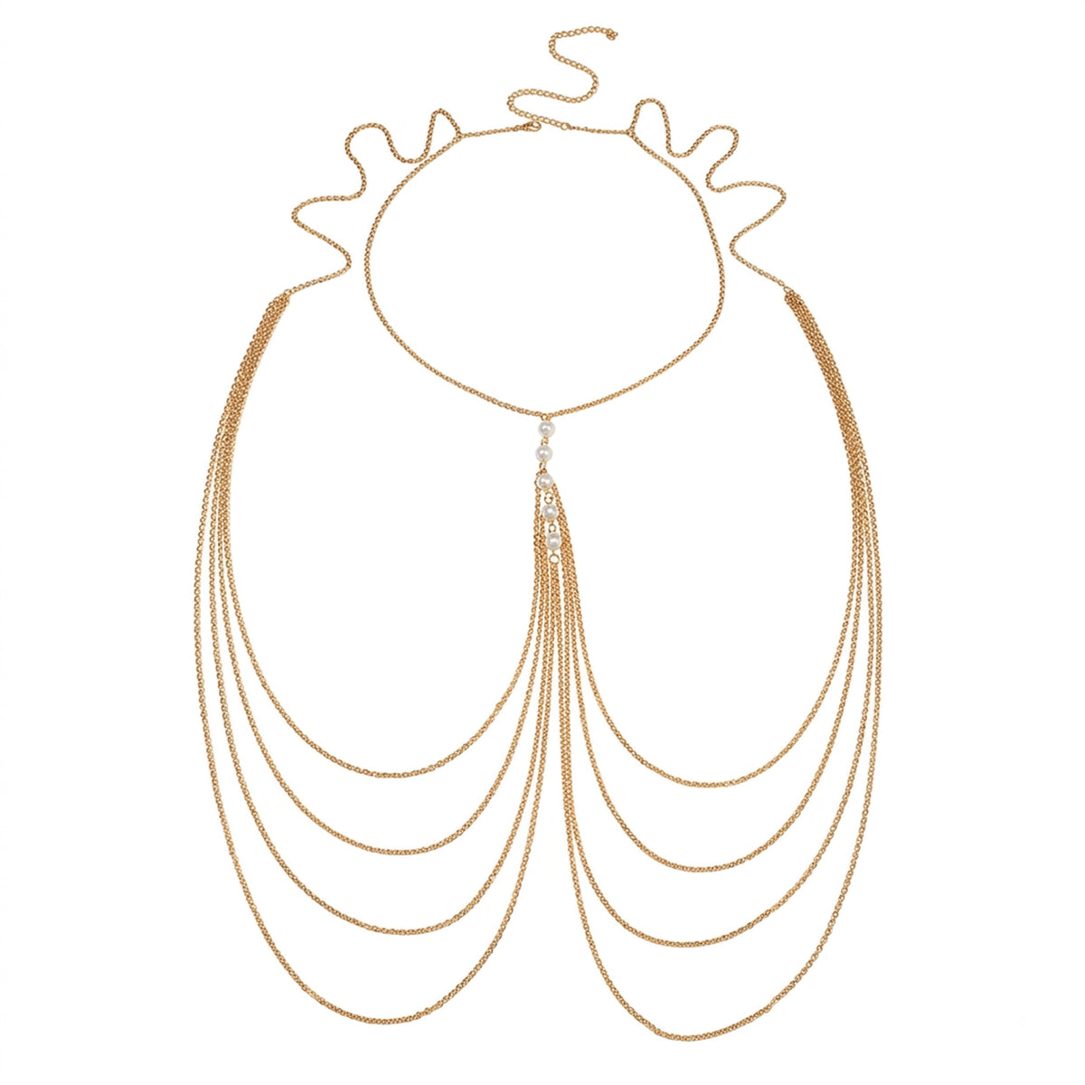 Gold-Tone Costume Body Chain with zinc-alloy details | BCN0203-01 | image 1