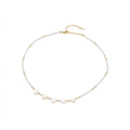 White Glass Bead Heart Necklace with glass details | NA595-01 | image 1