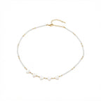 White Glass Bead Heart Necklace with glass details | NA595-01 | image 1
