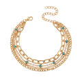 Gold-Tone Multi-Layer Chain Anklet with zinc alloy details | JL7325-01 | image 1
