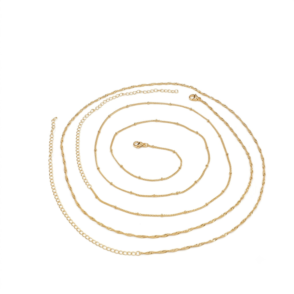 Gold-Tone Double-Layer Bead Waist Chain with iron details | BCN0836-01 | image 1