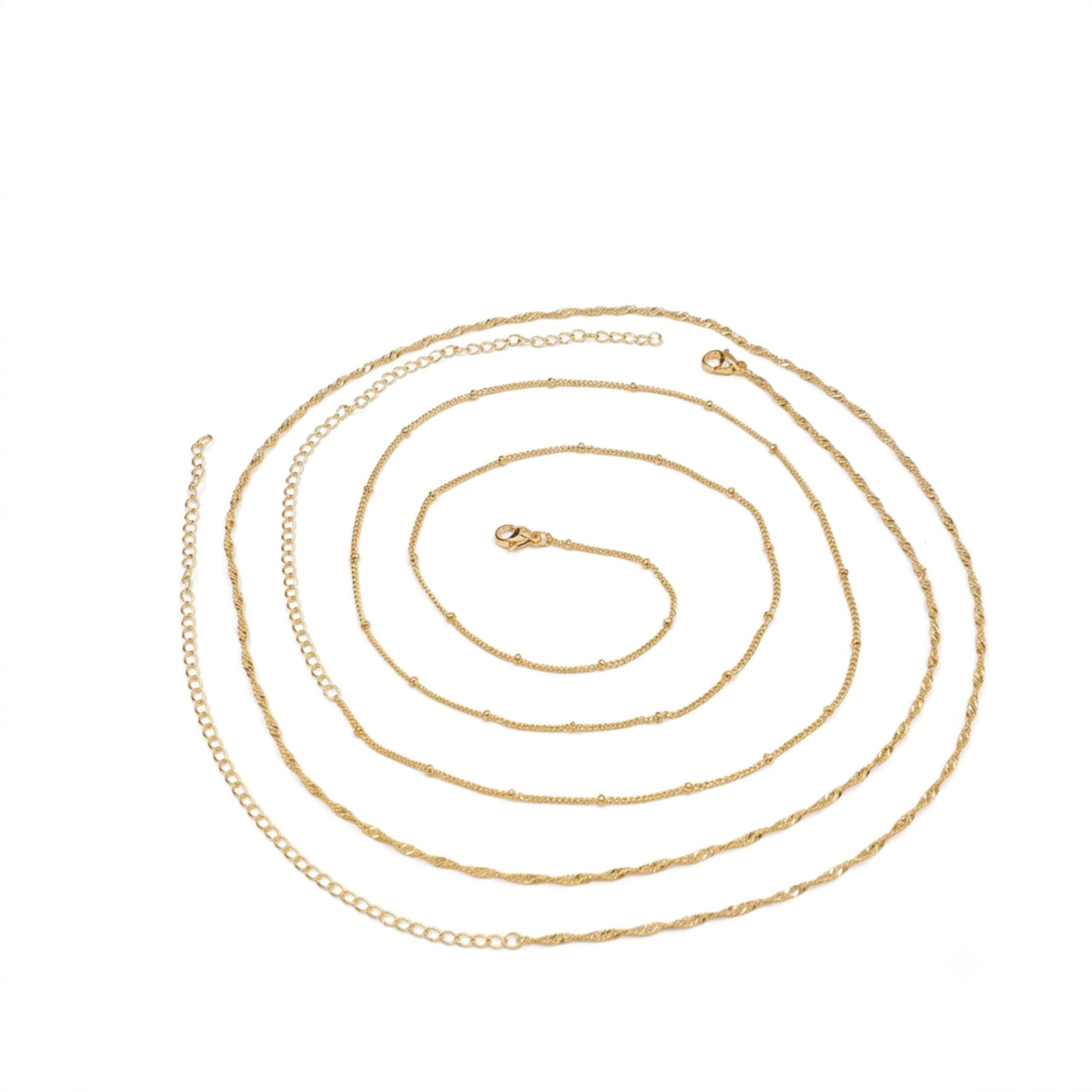 Gold-Tone Double-Layer Bead Waist Chain with iron details | BCN0836-01 | image 1