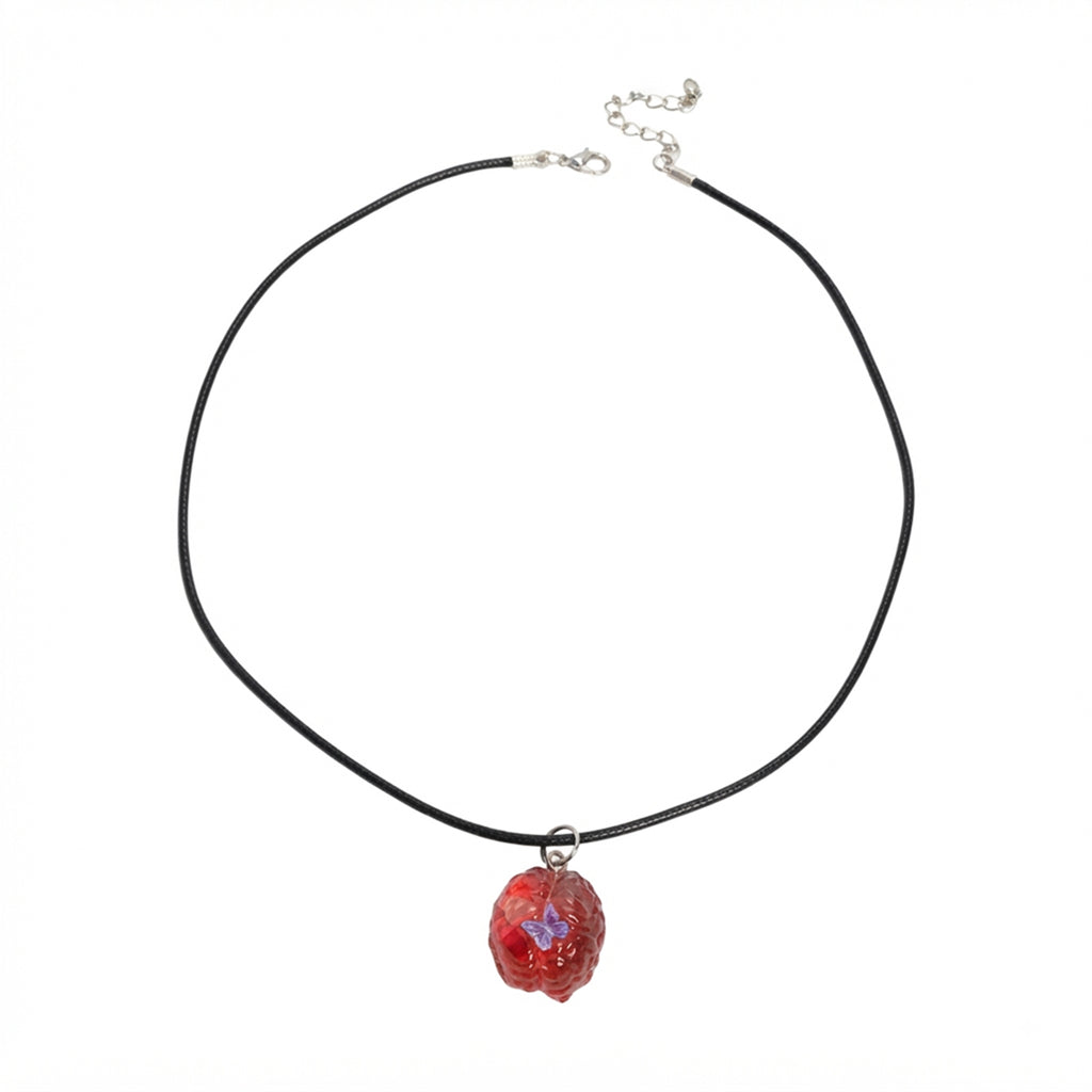 Halloween Brain Butterfly Necklace with plastic components | NA734-01 | image 1
