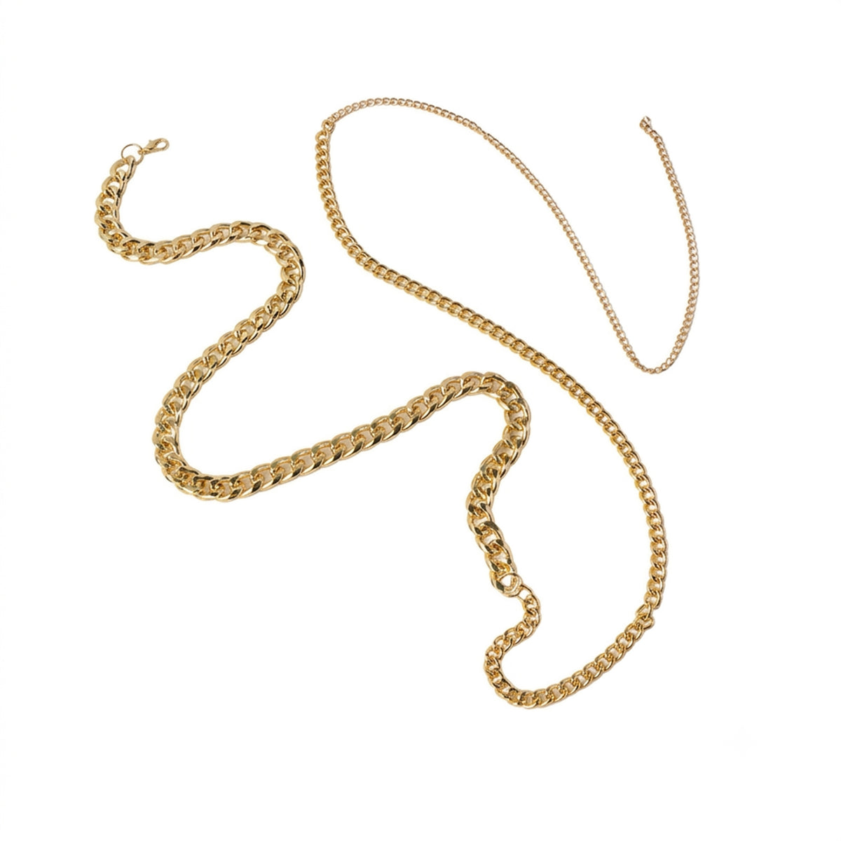Gold-Tone Asymmetric Waist Chain with zinc-alloy details | BCN0290-01 | image 1