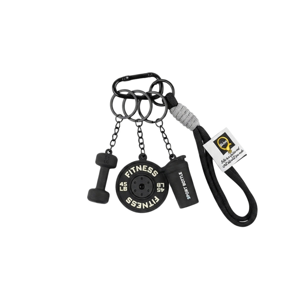 Mini barbell keychain with fitness theme | KCA085-09 | image 1