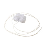 White Flower Wrap Necklace with polyester fabric | NA784-02 | image 1