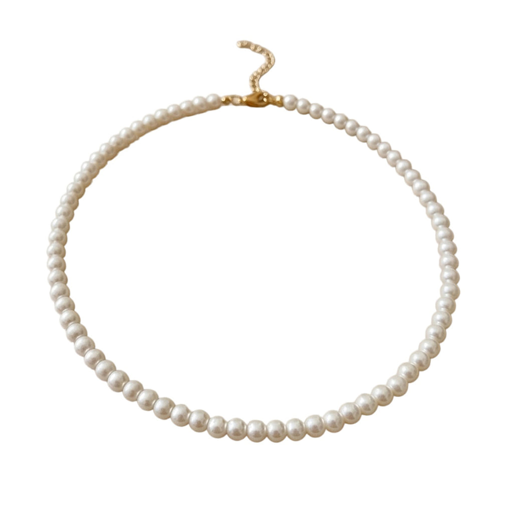 White Faux Pearl Necklace with ABS beads and zinc-alloy hardware | NA939-02 | image 1