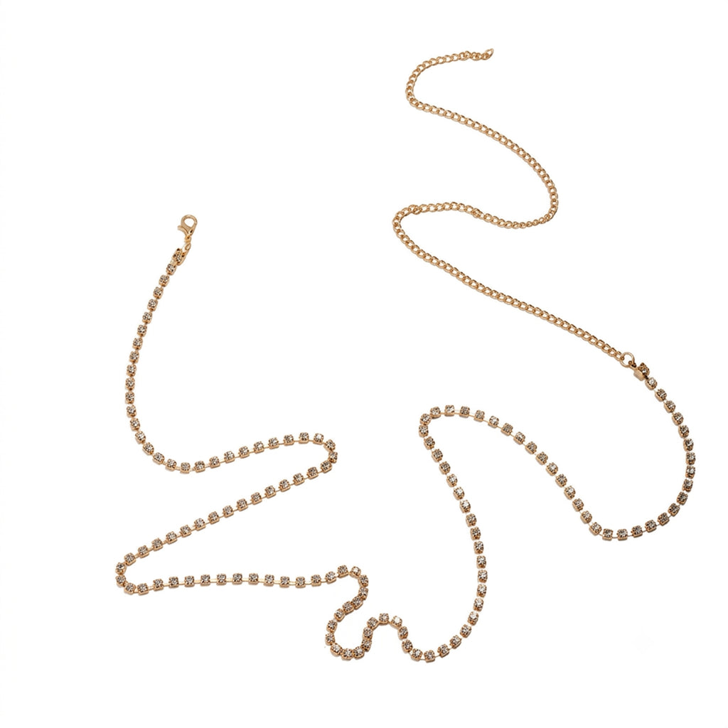 Gold-Tone Prong-Set Zircon Waist Chain with synthetic zircon details | BCN0281-01 | image 1