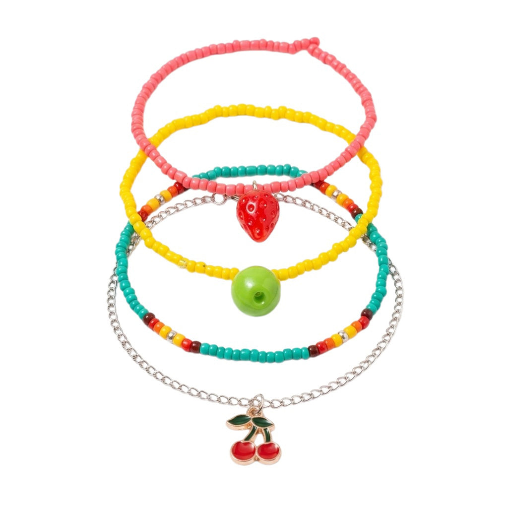 Fruit Charm Beaded Anklet Set with plastic and alloy details | JL7221-01 | image 1