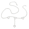 Silver-Tone Zircon Heart Waist Chain with synthetic zircon details | BCN0249-01 | image 1