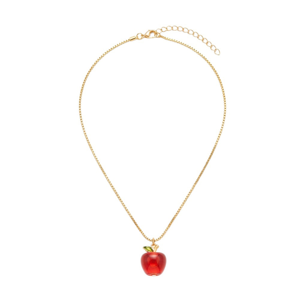 Red Apple Pendant Necklace with copper details | NA929-01 | image 1