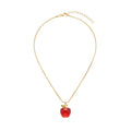 Red Apple Pendant Necklace with copper details | NA929-01 | image 1