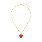Red Apple Pendant Necklace with copper details | NA929-01 | image 1