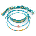 Light green star bracelet set with three adjustable pieces | BRA053-01 | image 1