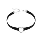 Black Heart Stretch Choker with an elastic band | NA871-01 | image 1