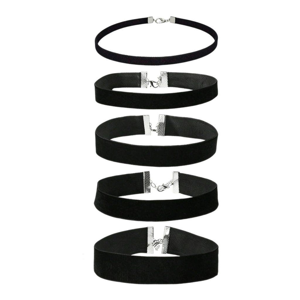Black Velvet Choker Set with polyester fabric | NA932-01 | image 1