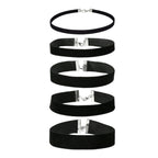 Black Velvet Choker Set with polyester fabric | NA932-01 | image 1