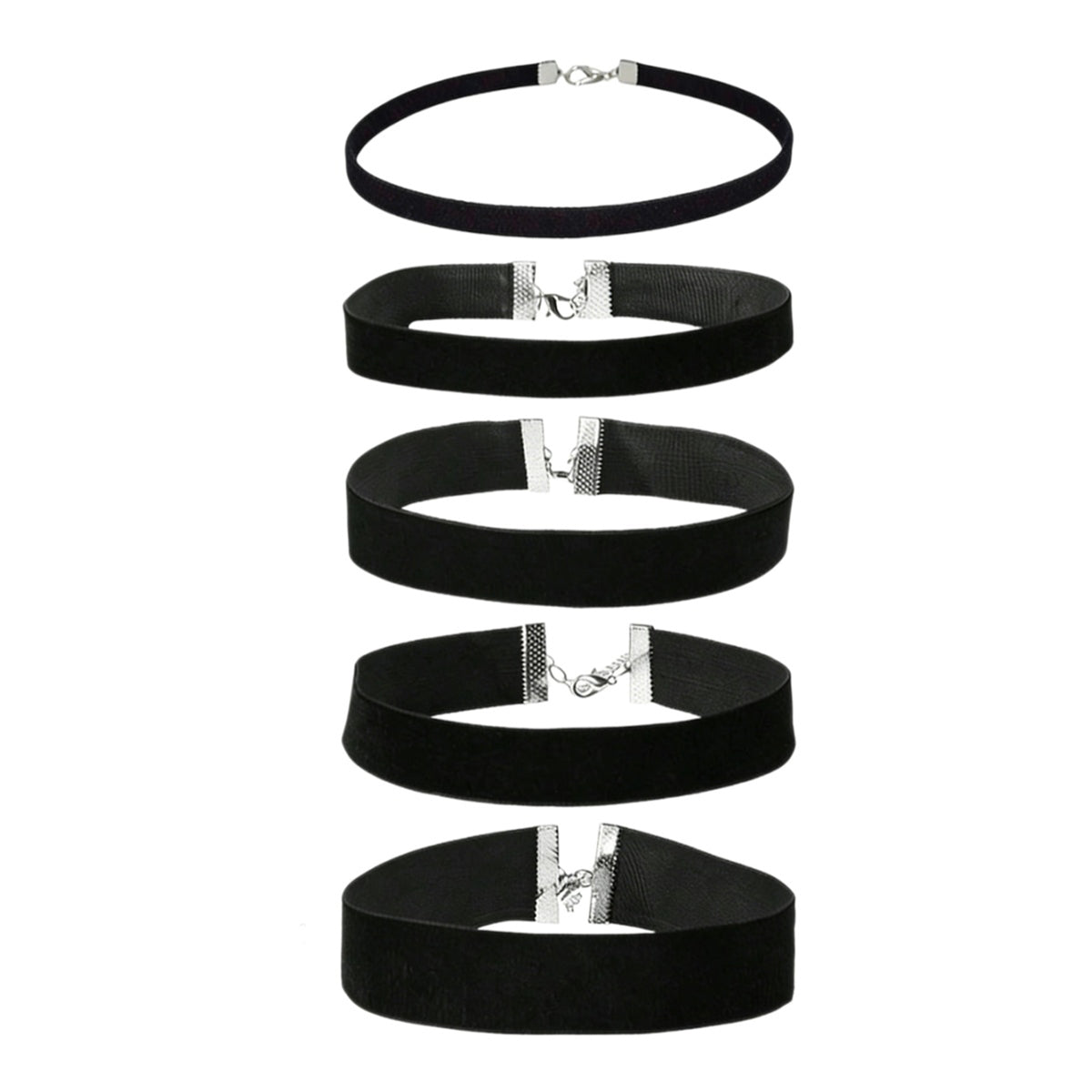 Black Velvet Choker Set with polyester fabric | NA932-01 | image 1