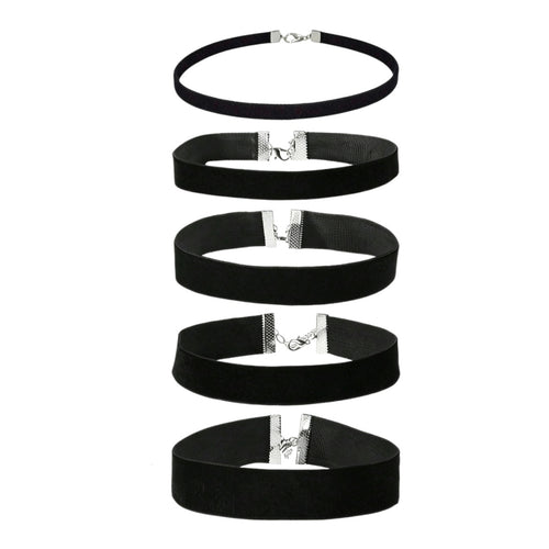 Black Velvet Choker Set with polyester fabric | NA932-01 | image 1
