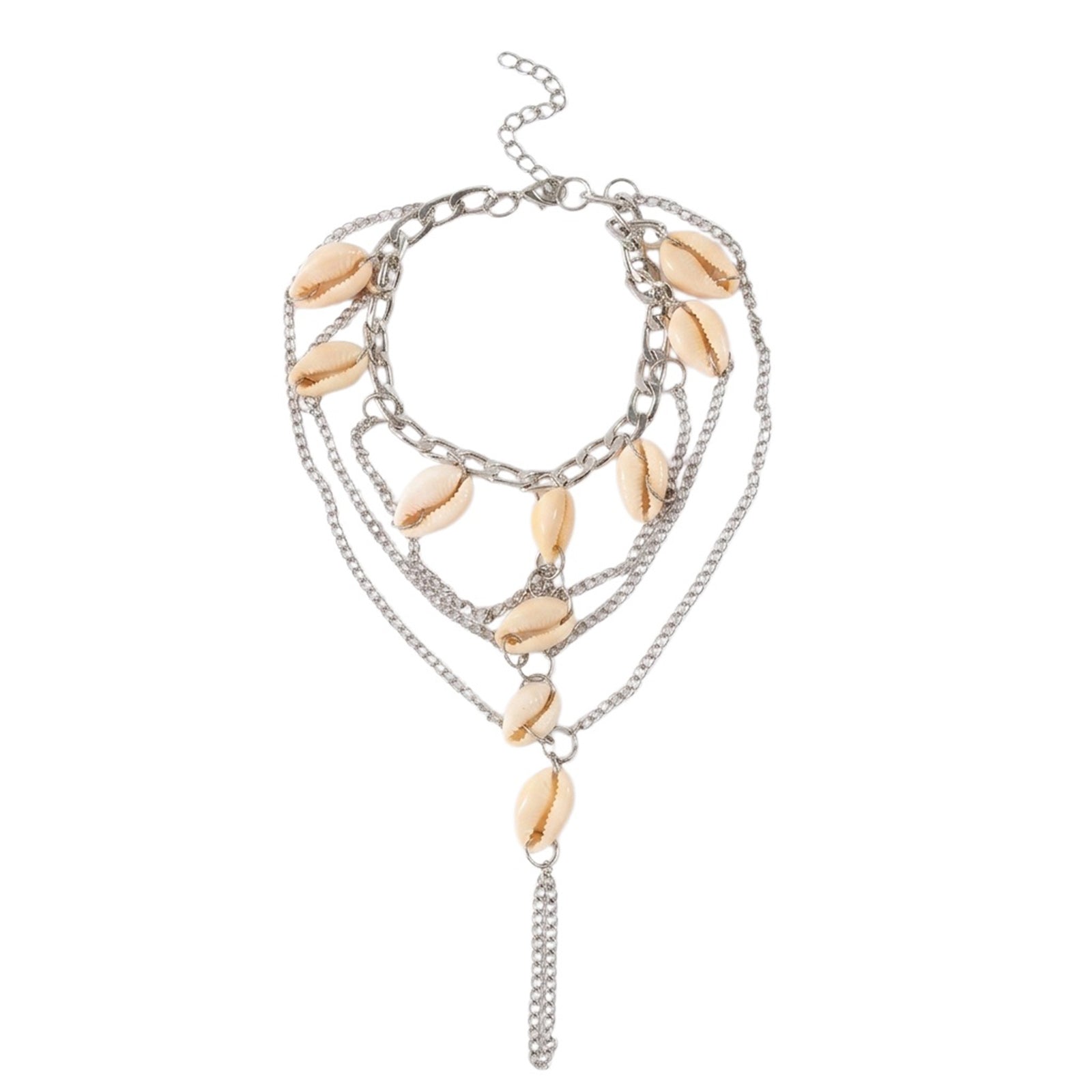 Silver-Tone Shell Toe Anklet with zinc alloy details | JL7330-01 | image 1