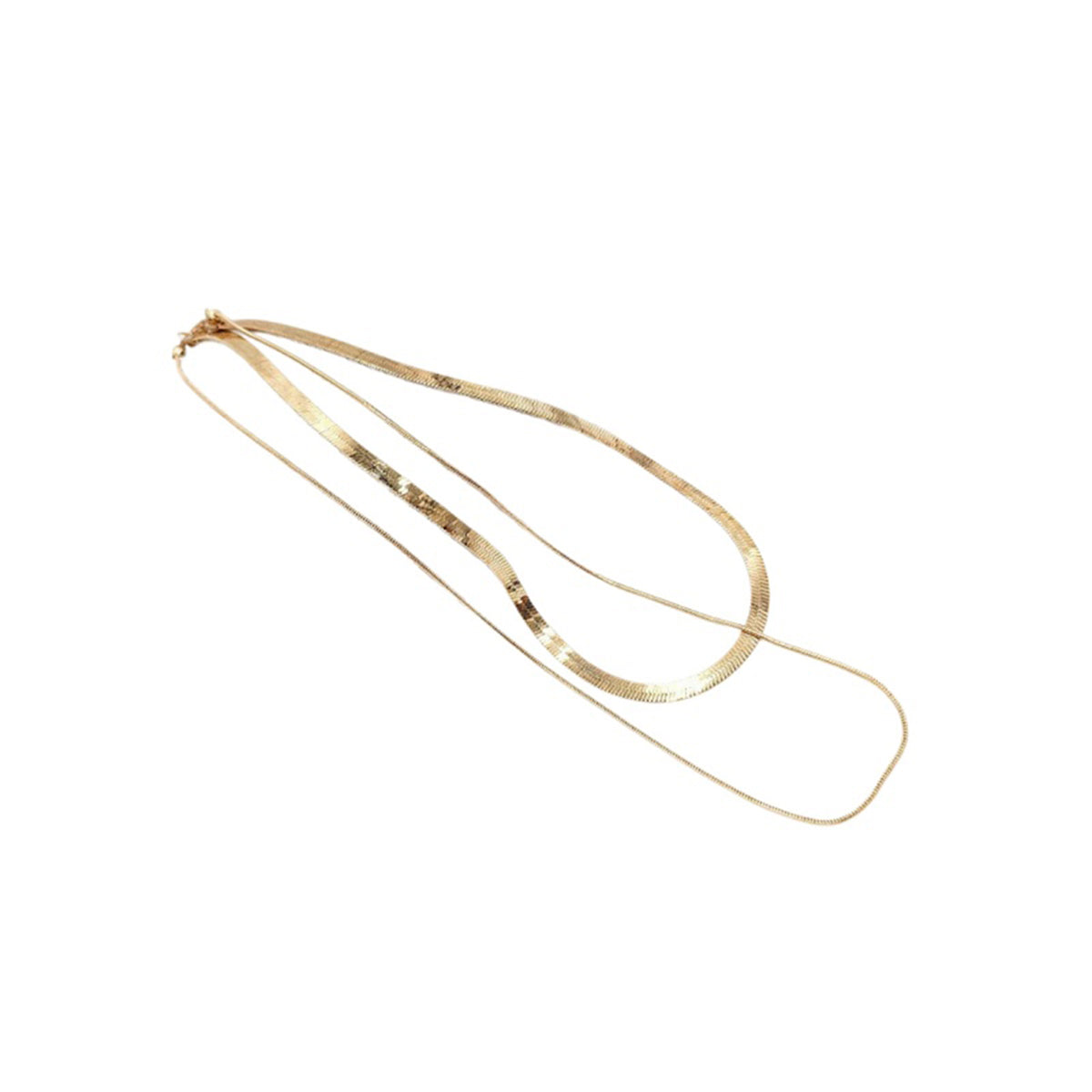 Gold-Tone Double Chain Necklace with zinc-alloy hardware | NA894-02 | image 1