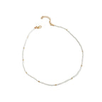 White Glass Beaded Necklace with glass beads | NA576-03 | image 1
