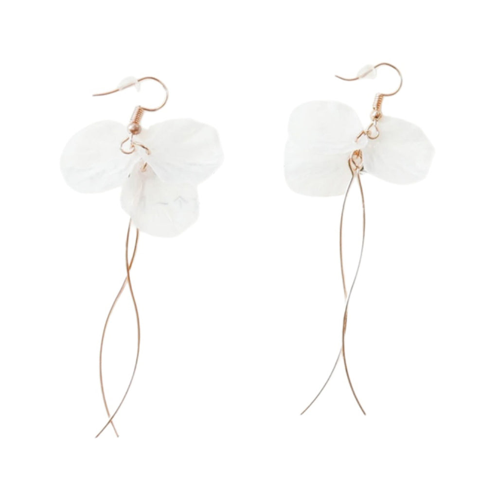 Plastic flower earrings with sculpted floral details | ER1334-1 | image 1