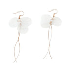 Plastic flower earrings with sculpted floral details | ER1334-1 | image 1