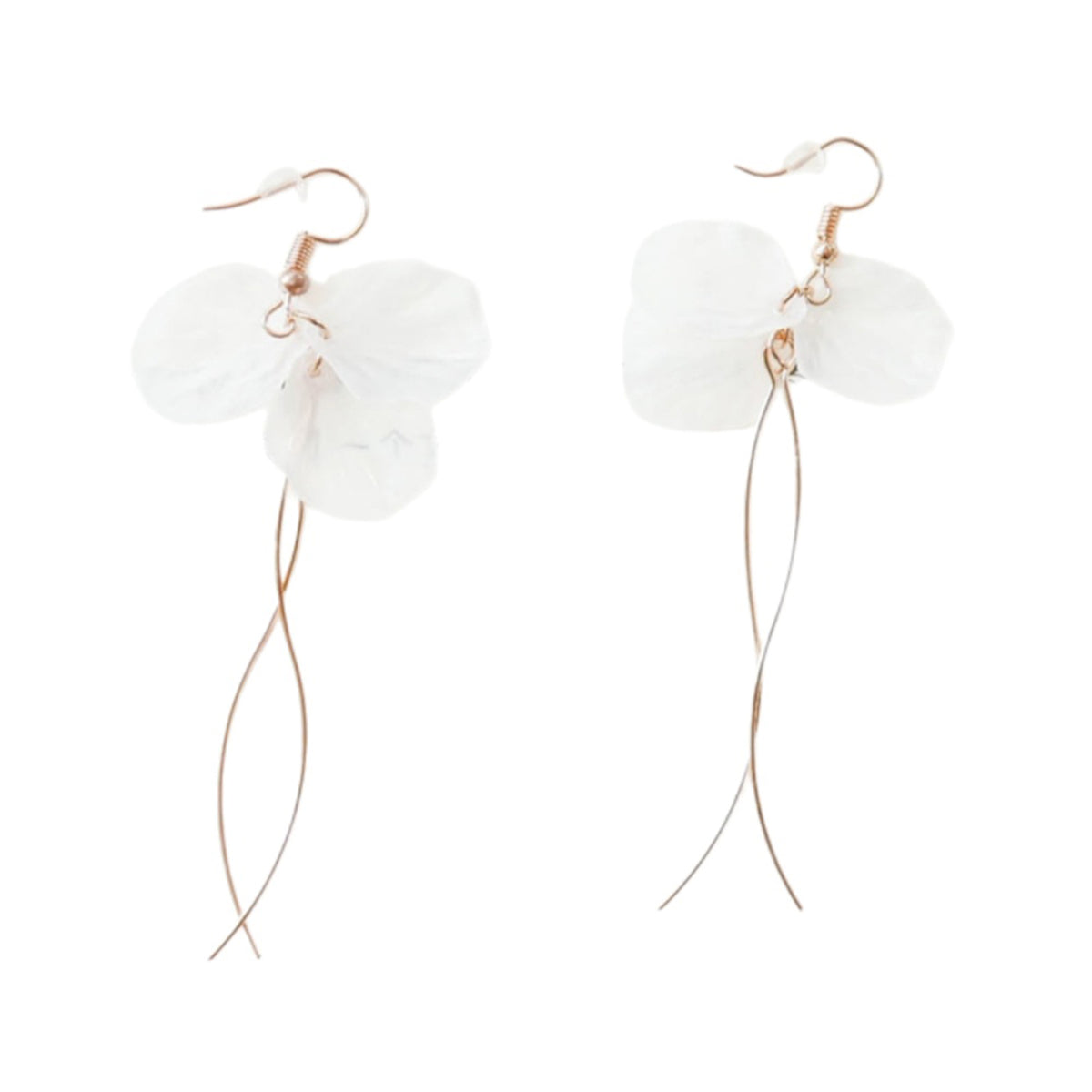 Plastic flower earrings with sculpted floral details | ER1334-1 | image 1