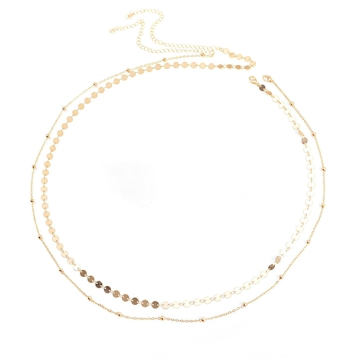 Gold-Tone Sequin Bead Waist Chain Set with iron details | BCN0826-02 | image 1