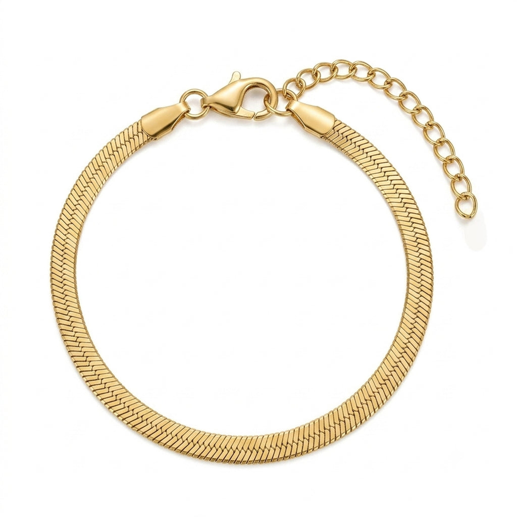 Stainless Steel Flat Chain Anklet with stainless steel details | JL7415-01 | image 1