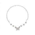 Silver-Tone Butterfly Pearl Necklace with zinc-alloy hardware | NA590-01 | image 1