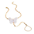 White Butterfly Star Toe Anklet with zinc alloy details | JL7399-01 | image 1