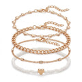 Heart Seed Bead Anklet Set with zinc alloy details | JL7345-01 | image 1