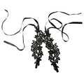 Black Lace Flower Anklet Set with polyester details | JL7413-01 | image 1