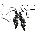 Black Lace Flower Anklet Set with polyester details | JL7413-01 | image 1