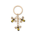 Gold-tone bee keychain with round ring | KCA092-01 | image 1