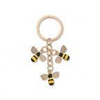 Gold-tone bee keychain with round ring | KCA092-01 | image 1