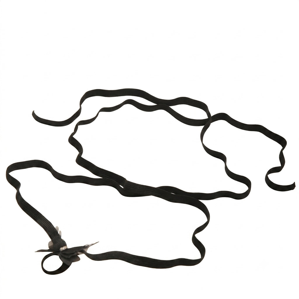 Black Butterfly Wrap Anklet with elastic band details | JL7406-01 | image 1