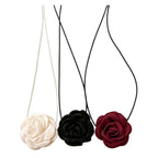 Camellia Fabric Necklace Set with polyester fabric | NA933-01 | image 1