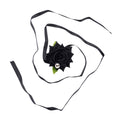 Black Rose Skull Ribbon Necklace with polyester fabric | NA708-01 | image 1