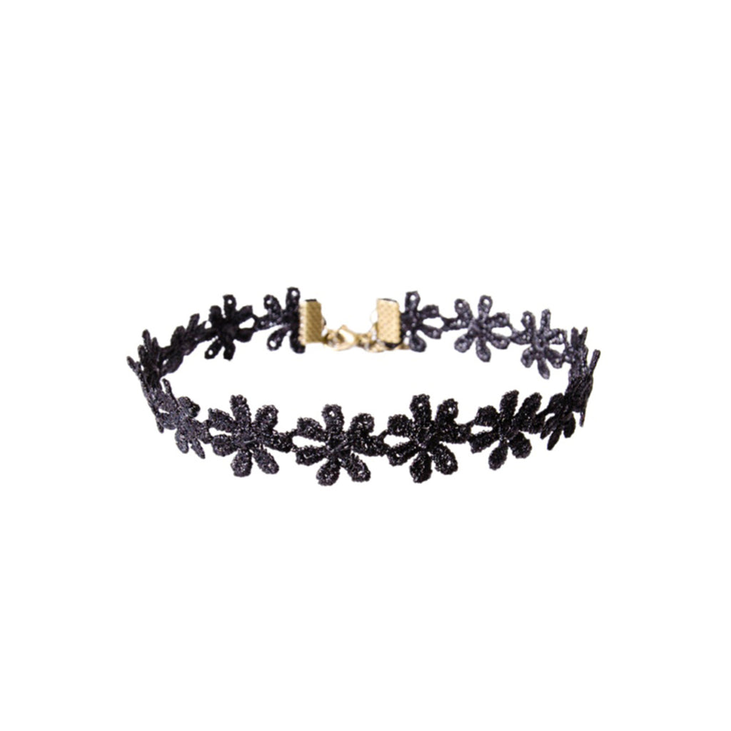 Black Lace Blossom Choker with lace | N3420 | image 1