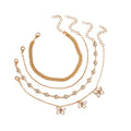 Butterfly Chain Anklet Set with zinc alloy details | JL7356-01 | image 1