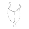 Silver-Tone Beaded Toe Anklet with zinc alloy details | JL7391-02 | image 1
