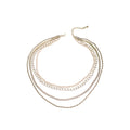 Four Layer Faux Pearl Chain Necklace with zinc-alloy hardware | NA490-01 | image 1