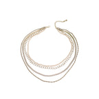 Four Layer Faux Pearl Chain Necklace with zinc-alloy hardware | NA490-01 | image 1